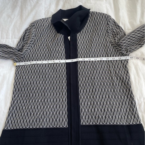 Exclusively Misook Black & White Textured Knit Open Front Cardigan Jacket NWT S - Picture 7 of 9